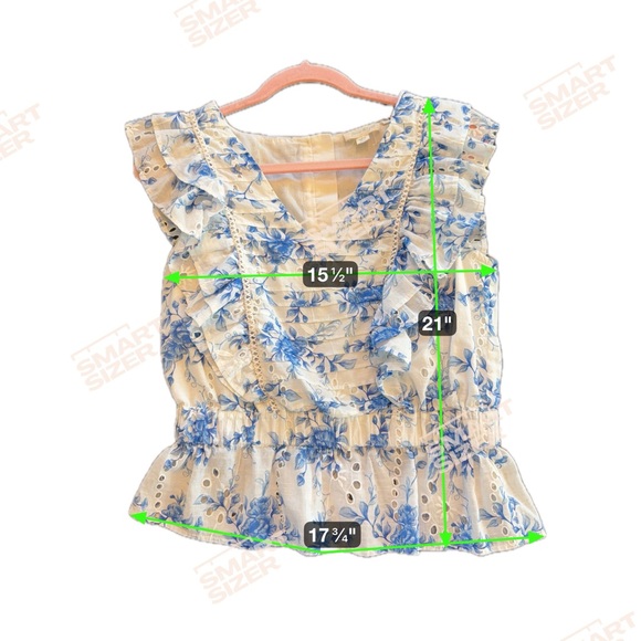 Elegant Blue Floral Blouse by forever that girl size 6 - Picture 6 of 6